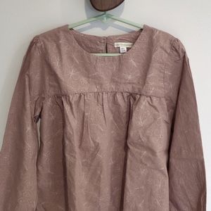 Vertbaudet girl's cotton slight-ballooned sleeve shirt